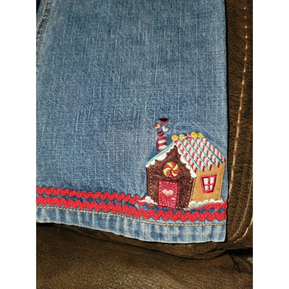 Gymboree vintage‎ sugar and spice gingerbread house jeans size 8